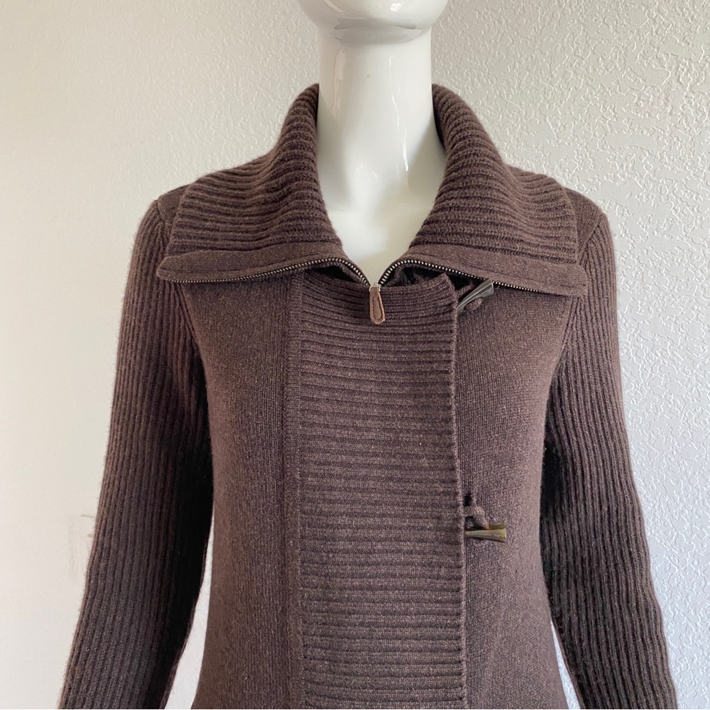 Forte Cashmere Dark Brown Knit Cardigan - Picture 3 of 11